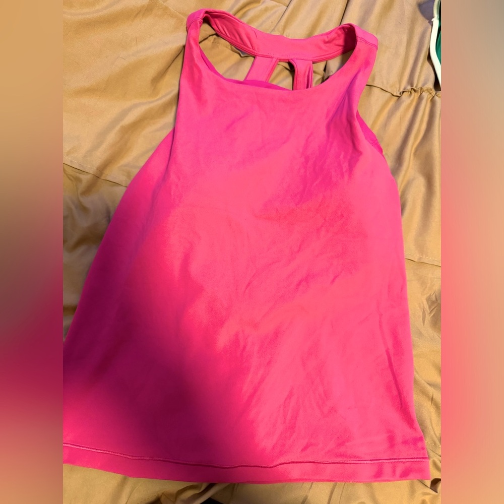 Pink Athleta Transcend Top with Bra - Medium